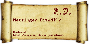 Metzinger Ditmár névjegykártya